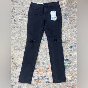 Seven7 Black Skinny Distressed Tummy Less Jeans